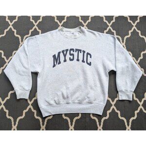 Vintage Mystic Connecticut Sweatshirt Mens Large Gray Pullover 90s Long Sleeve